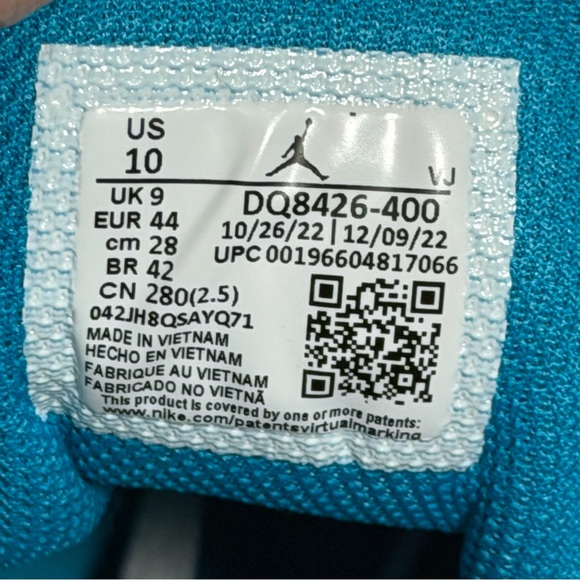 Nike Air Jordan 1 Mid Teal Blue White Gum Sole Men’s Size 10 DQ8426-400 Aquatone - Picture 12 of 12